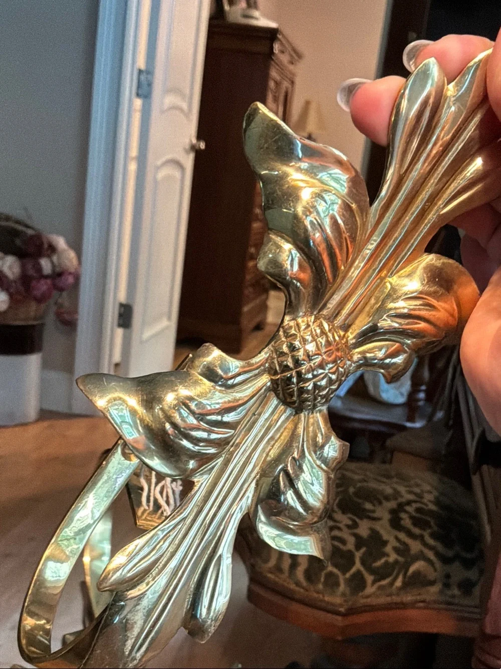 Vintage brass curtain tie backs